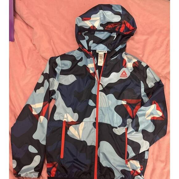 JACKET Big Kids Reebok Windbreaker, Blue & Red, Size L- 10/12. - Picture 5 of 7